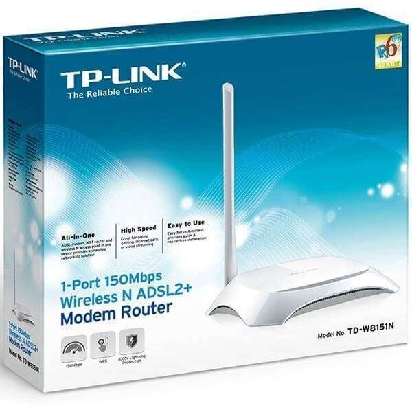 مودم روتر ADSL2 Plus بی‌سیم N150 تی پی لینک مدل TD-W8151N